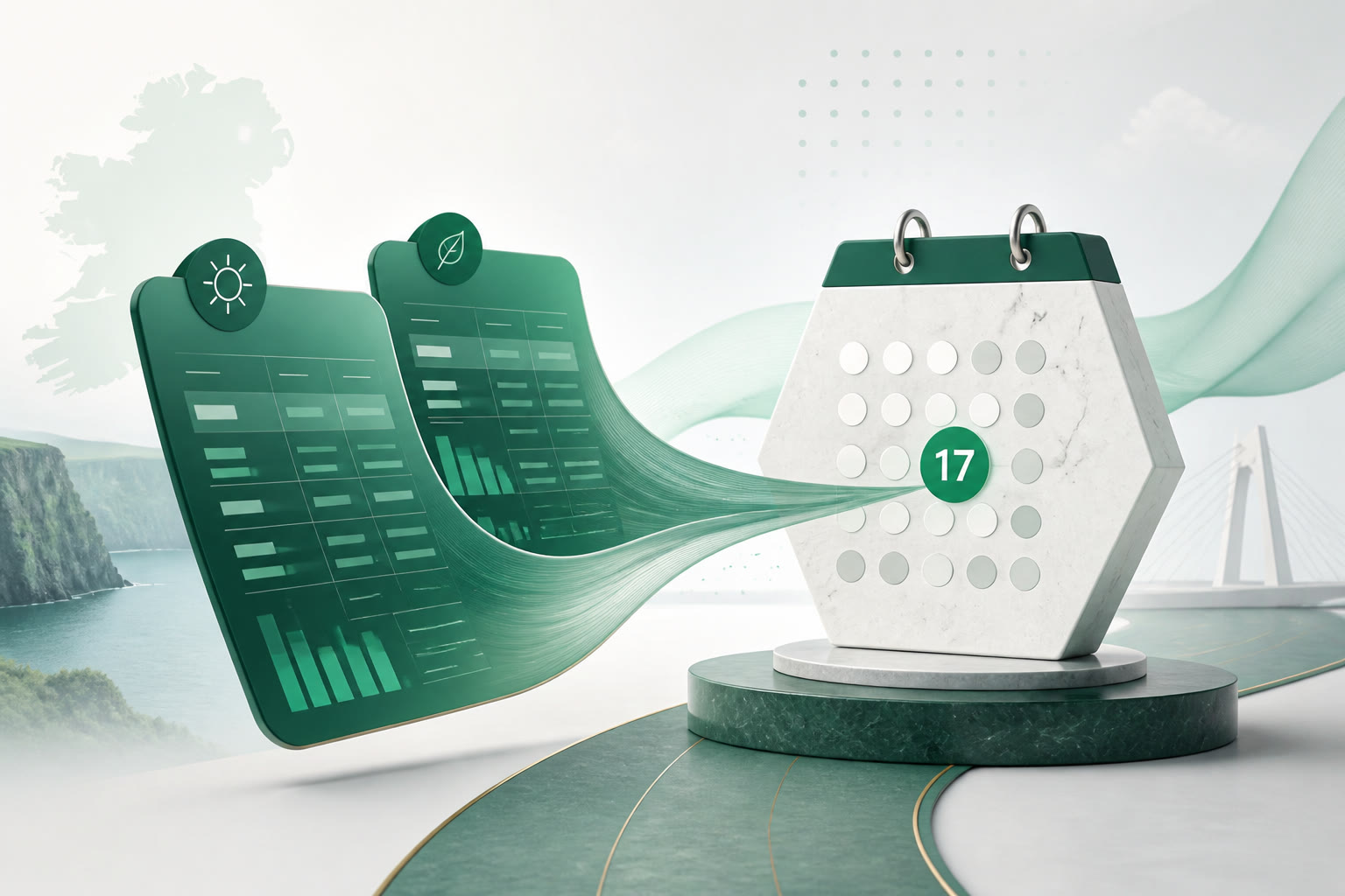 Cover illustration for "Seventeen Days to 19 September: Ireland Bi-Monthly VAT July–August" — VAT article on FinnAccountings