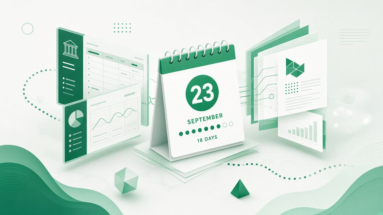 Cover illustration for "Eighteen Days to 23 September: Ireland CT1 for December Year-Ends" — Tax article on FinnAccountings
