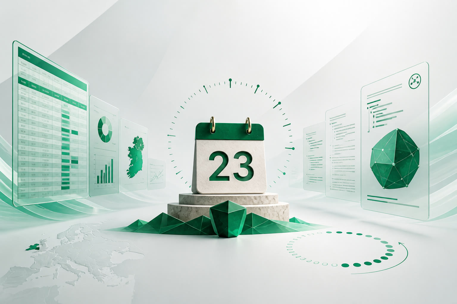 Cover illustration for "Thirty-One Days to 23 September: Ireland CT1 for December Year-Ends" — Tax article on FinnAccountings