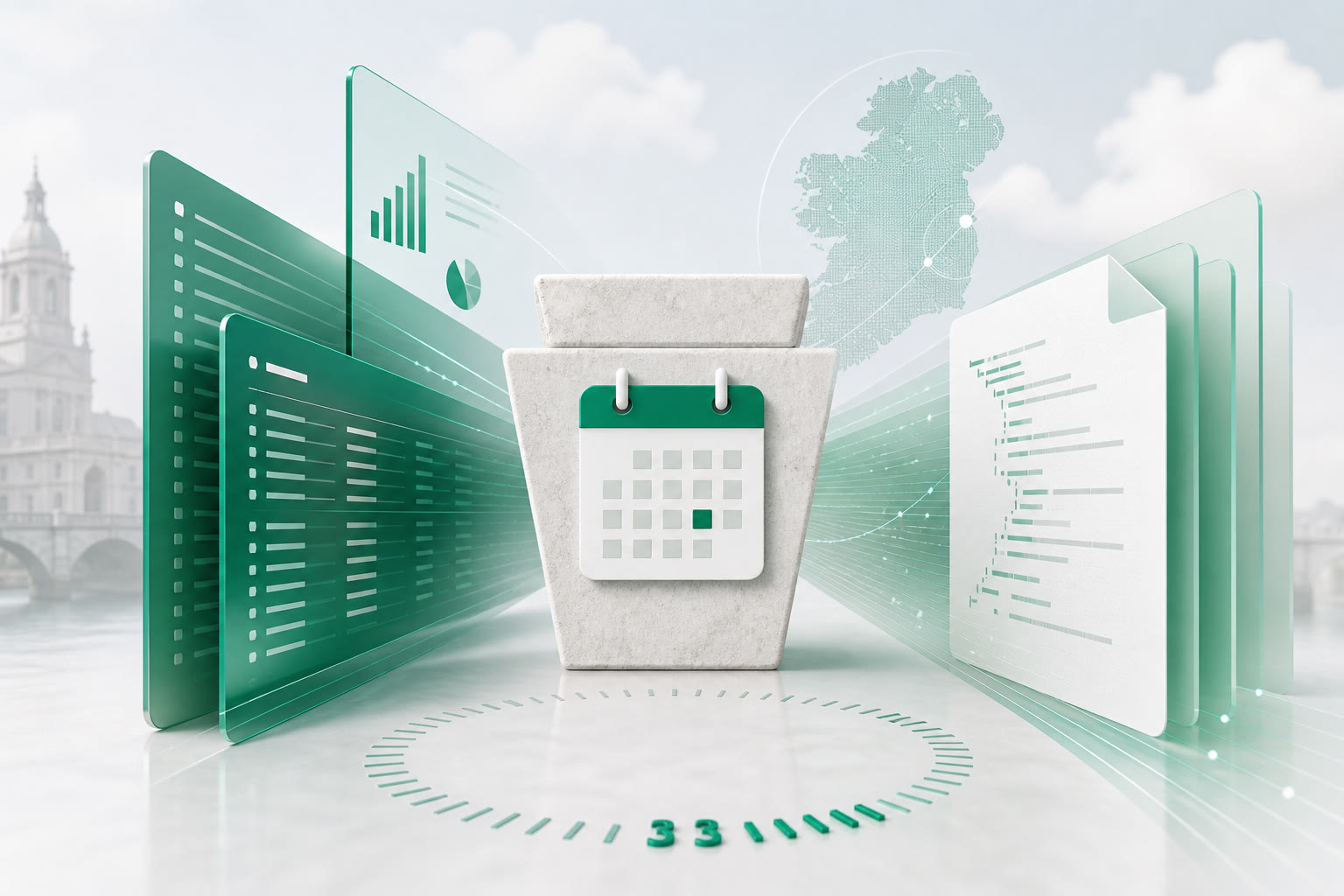 Cover illustration for "Thirty-Three Days to 23 September: Ireland CT1 for December Year-Ends" — Tax article on FinnAccountings