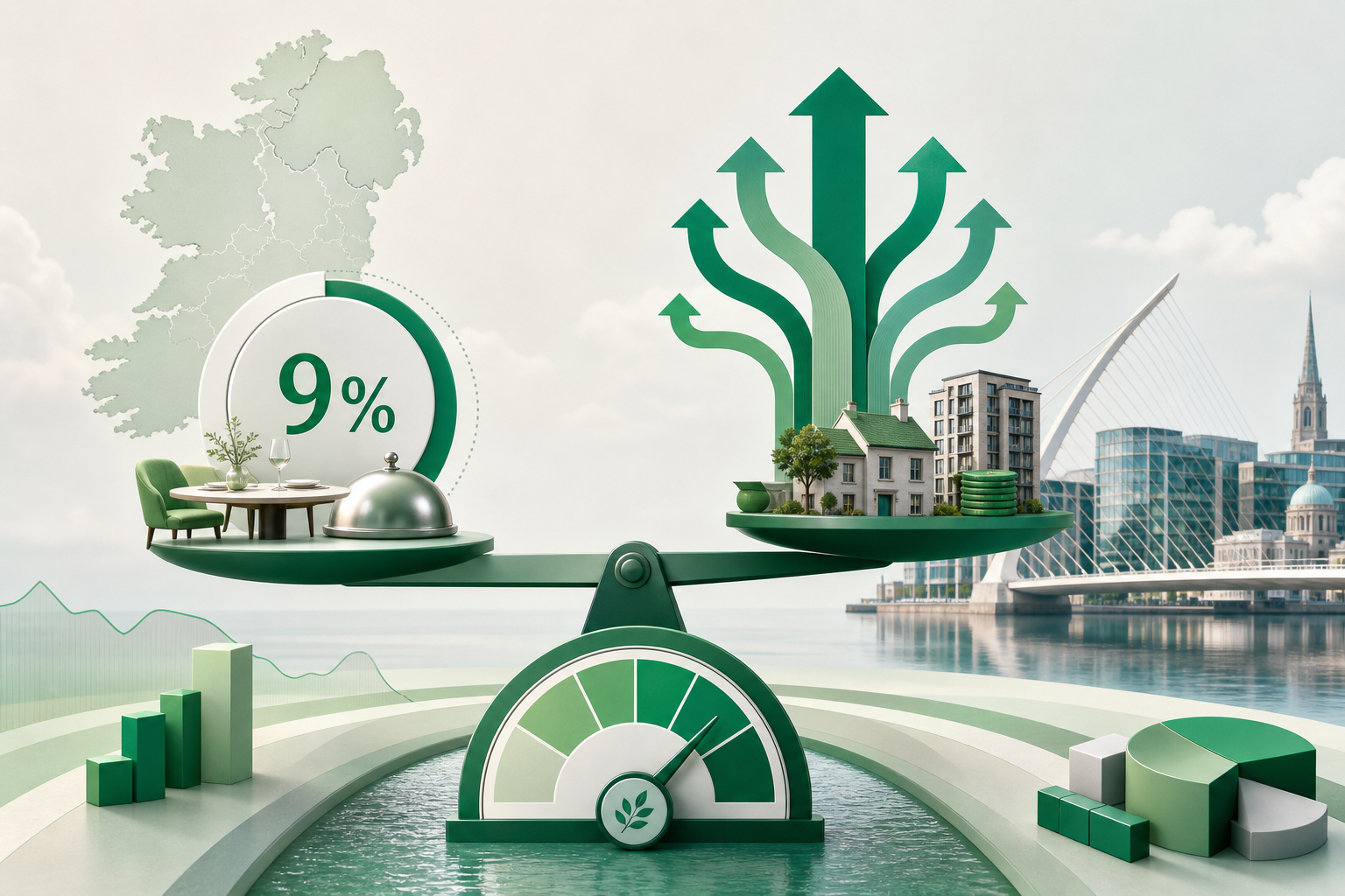 Cover illustration for "IMF Urges Ireland to Broaden Tax Base as 9% Hospitality VAT Cut Takes Effect" — Finance article on FinnAccountings