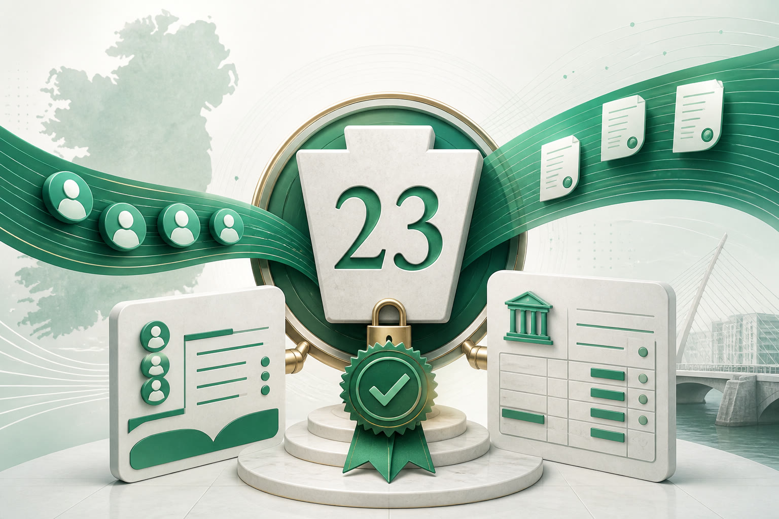 Cover illustration for "Due Today 23 August: Ireland PAYE, RCT and Corporation Tax" — Compliance article on FinnAccountings
