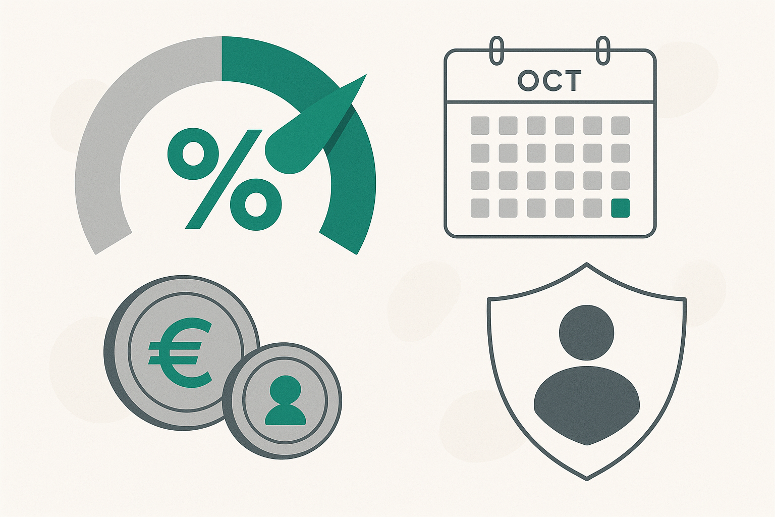 Cover illustration for "Irish PRSI Rises Again in October 2026: What the Blended Rate Means for Sole Traders" — Payroll article on FinnAccountings