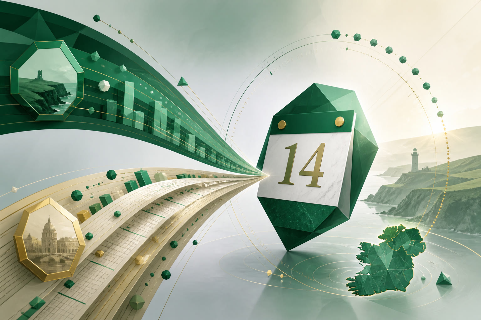 Cover illustration for "Twenty Days to 14 September: Ireland August PAYE Return" — Payroll article on FinnAccountings