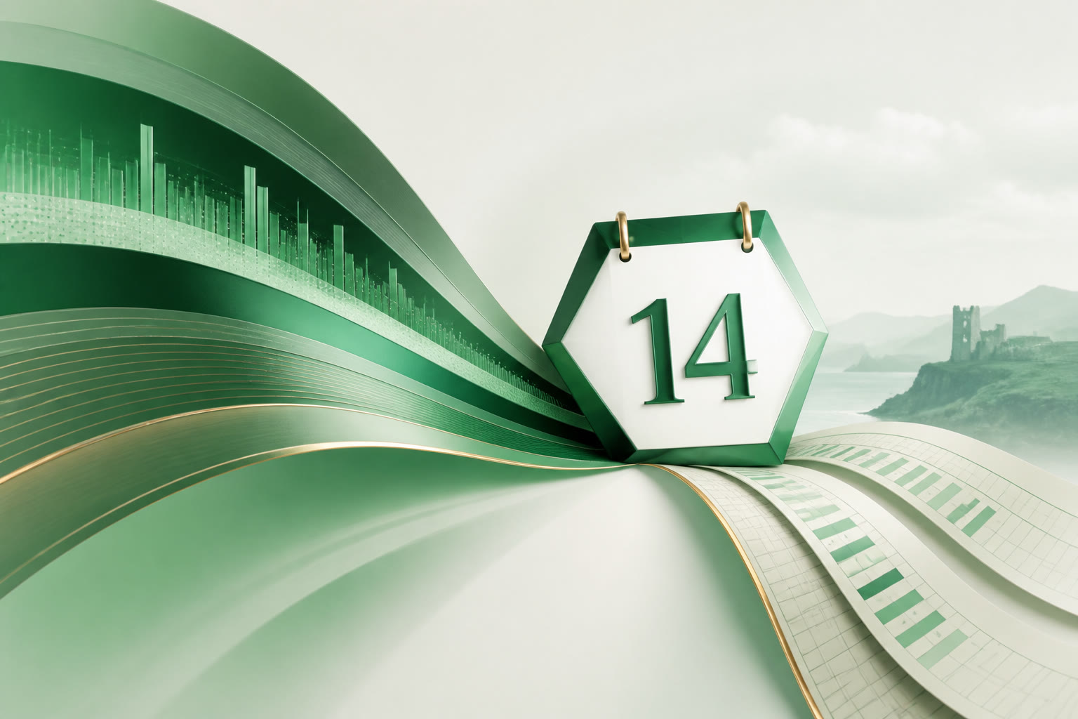 Cover illustration for "Twenty-Three Days to 14 September: Ireland August PAYE Return" — Payroll article on FinnAccountings
