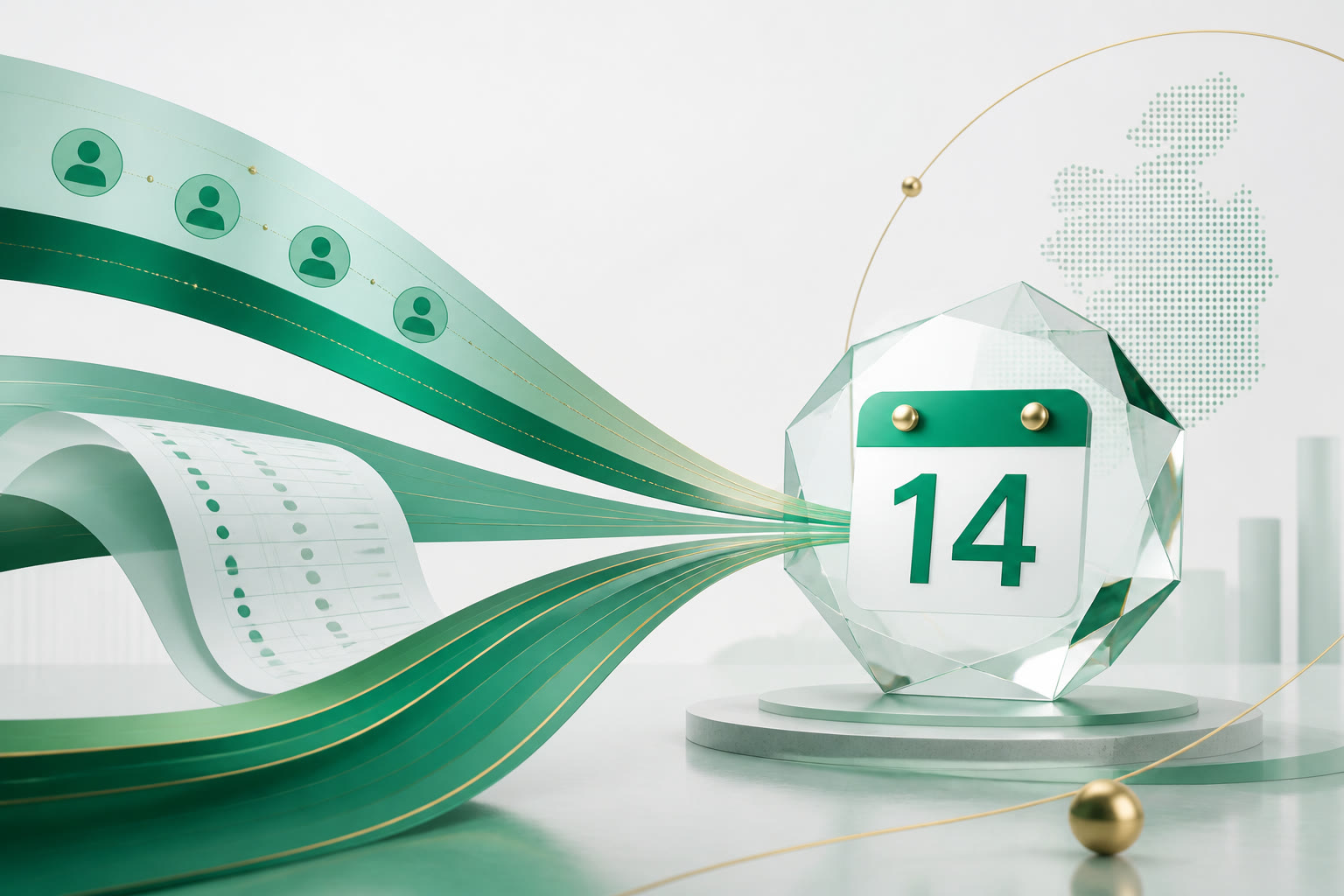 Cover illustration for "Twenty-Two Days to 14 September: Ireland August PAYE Return" — Payroll article on FinnAccountings