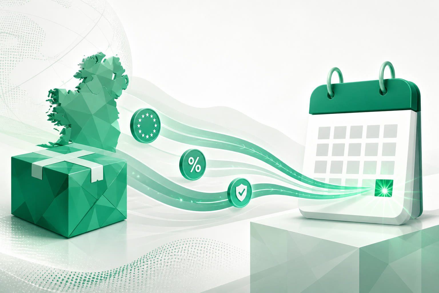 Cover illustration for "Due Today 31 August: Ireland VAT IOSS July Return" — VAT article on FinnAccountings