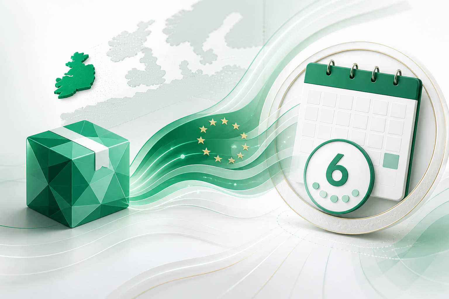 Cover illustration for "Six Days to 31 August: Ireland VAT IOSS July Return" — VAT article on FinnAccountings