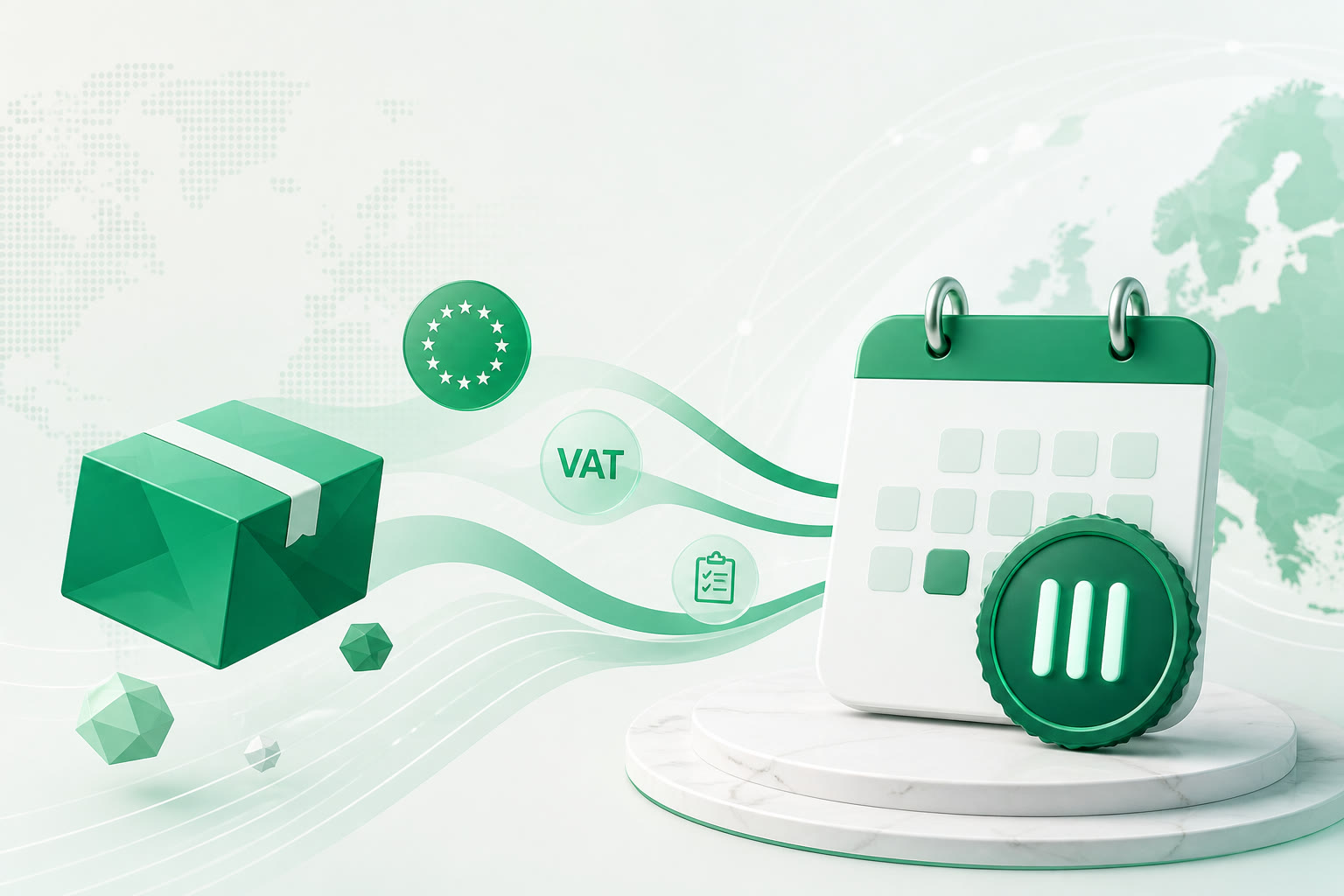 Cover illustration for "Three Days to 31 August: Ireland VAT IOSS July Return" — VAT article on FinnAccountings