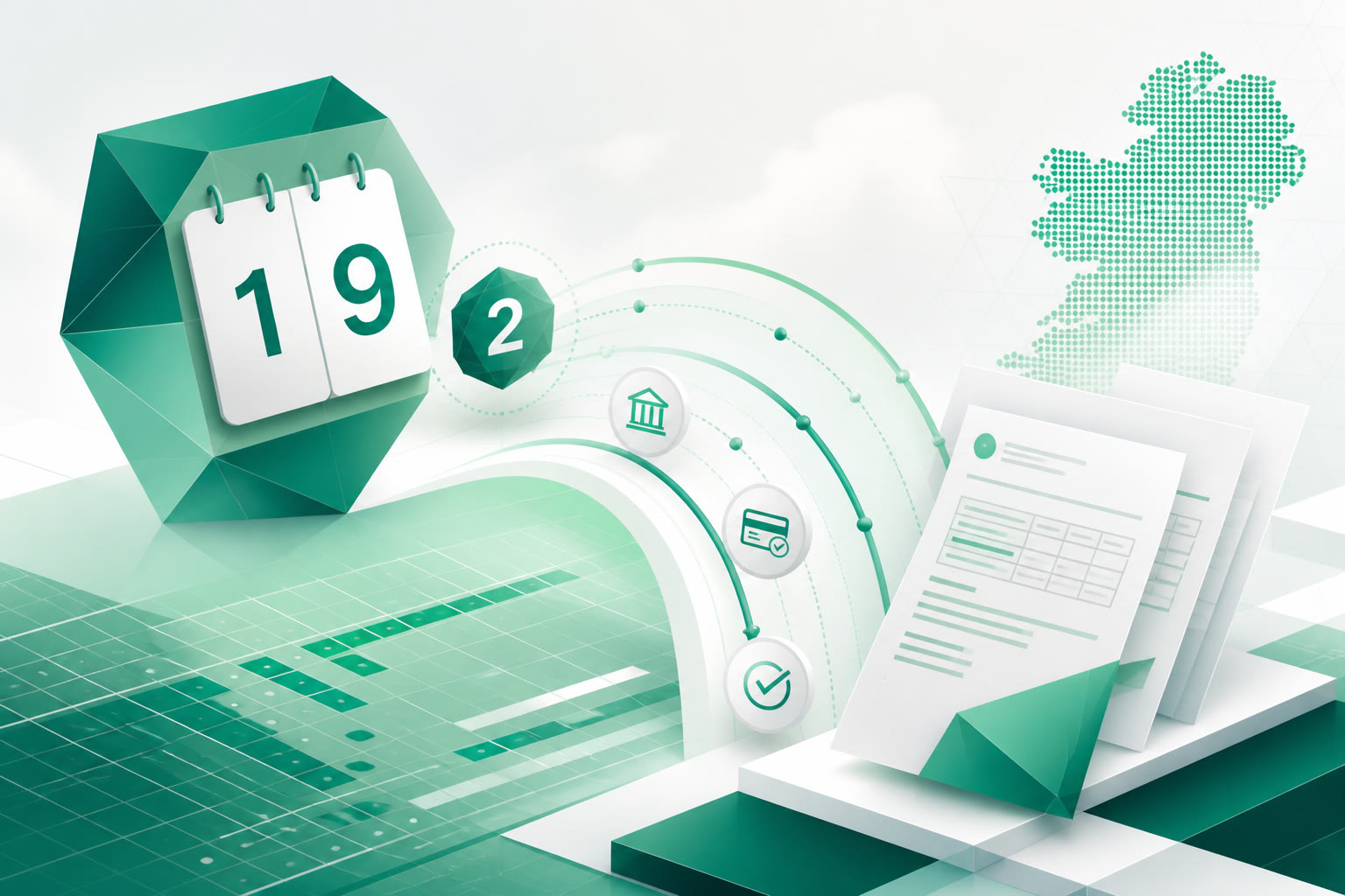 Cover illustration for "Ireland VAT 3 July Pack: What to Reconcile Before 19 August" — VAT article on FinnAccountings