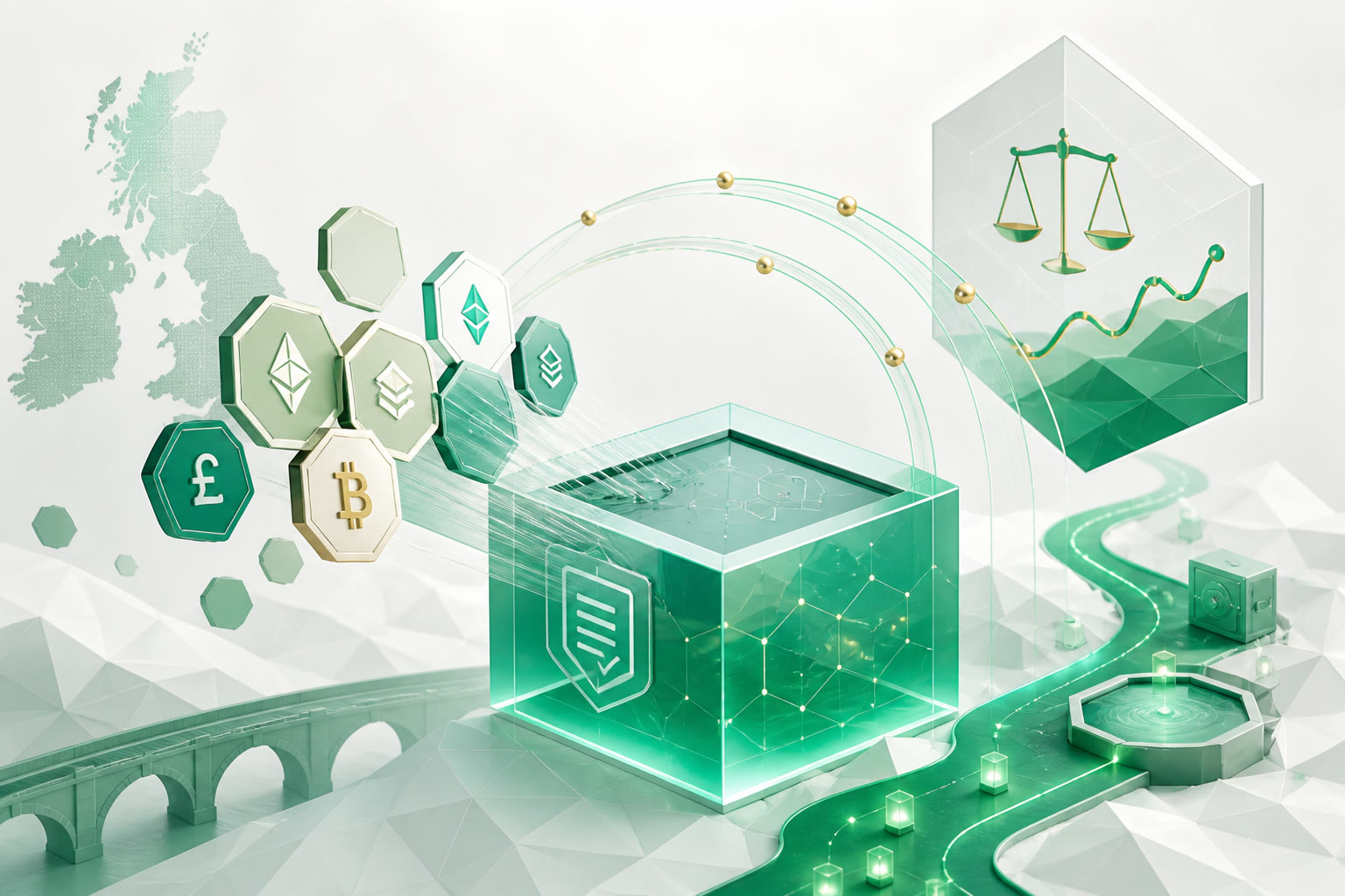 Cover illustration for "UK Crypto Loans and Liquidity Pools: No Gain, No Loss CGT Rules from 6 April 2027" — Tax article on FinnAccountings