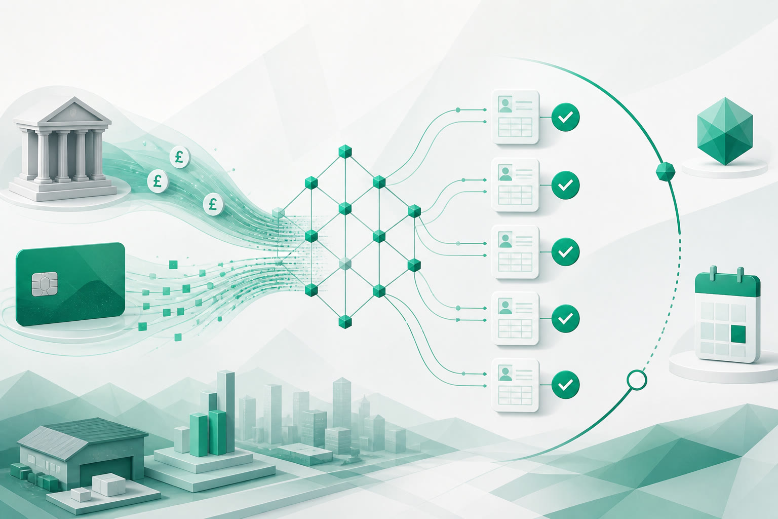 Cover illustration for "HMRC Third-Party Data Reform: Interest and Card Sales from 2028" — Compliance article on FinnAccountings