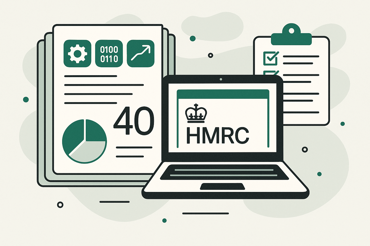 Cover illustration for "HMRC Transformation Roadmap: Year-One Progress on Digital Tax and Compliance" — Tax article on FinnAccountings