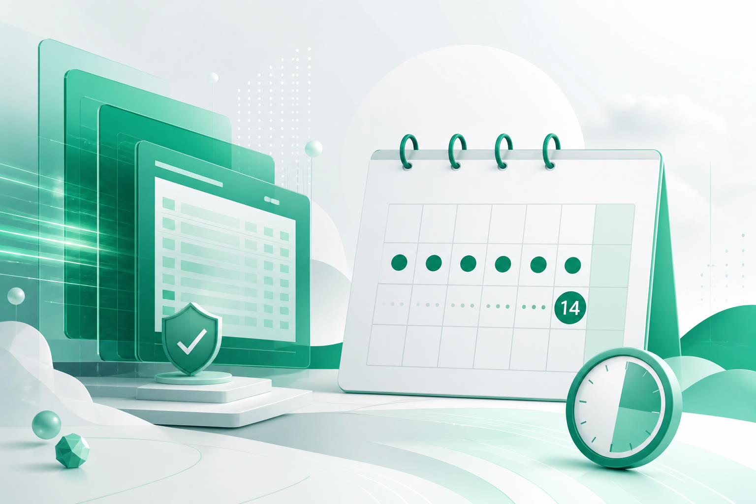 Cover illustration for "Fourteen Days to MTD Sign-Up Outage: Register Before 11 September" — Compliance article on FinnAccountings